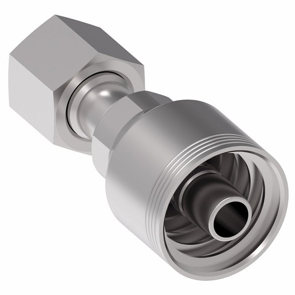 4SA10FR8 Aeroquip by Danfoss | 4 Wire 4S Female ORS Swivel (FR) Crimp Fitting | -10 Female O-Ring Face Seal Swivel x -08 Hose Barb | Steel
