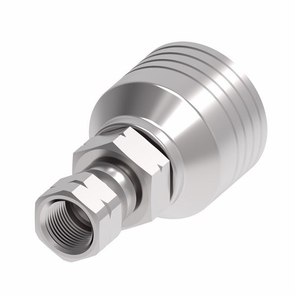 4SA6FS6 Aeroquip by Danfoss | 4 Wire 4S Female SAE 45° Swivel (FS) Crimp Fitting | -06 Female SAE 45° Swivel x -06 Hose Barb | Steel