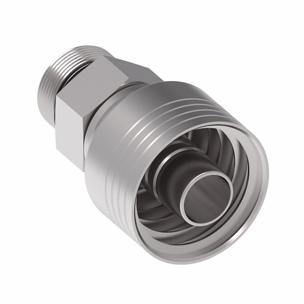 4SA10MB8 Aeroquip by Danfoss | 4 Wire 4S Male Boss O-Ring (MB) Crimp Fitting | -10 Male Boss O-Ring x -08 Hose Barb | Steel