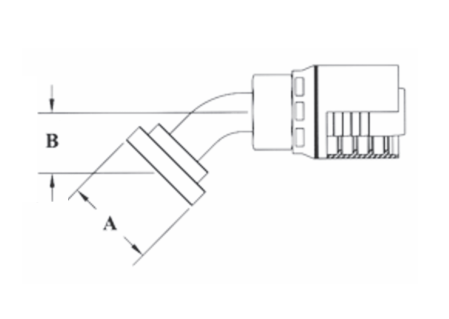 4SH50-20x20 by Couplamatic | Grip Crimp 4SH Series Coupling | 1-1/4" Hose ID x 1-1/4" Split Flange Size | Code 61 | 45° Elbow | Trivalent Zinc Plating