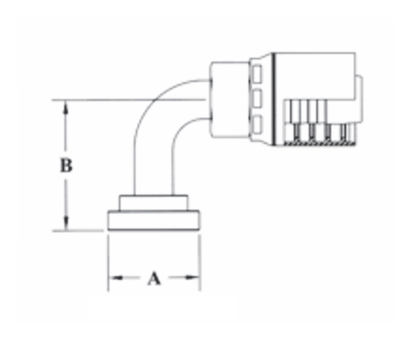 4SH53-24x24 by Couplamatic | Grip Crimp 4SH Series Coupling | 1-1/2" Hose ID x 1-1/2" Split Flange Size | Code 61 | 90° Elbow | Trivalent Zinc Plating