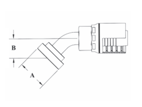 4SH61-32x32 by Couplamatic | Grip Crimp 4SH Series Coupling | 2" Hose ID x 2" Split Flange Size | Code 62 | 45° Elbow | Trivalent Zinc Plating