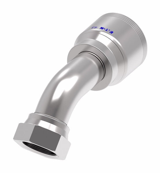 4S16BFA16 Aeroquip by Danfoss | 4 Wire 4S Female BSPP Swivel 60° Cone Seat 45° Elbow (BFA) Crimp Fitting | -16 Female BSPP Swivel x -16 Hose Barb | Steel