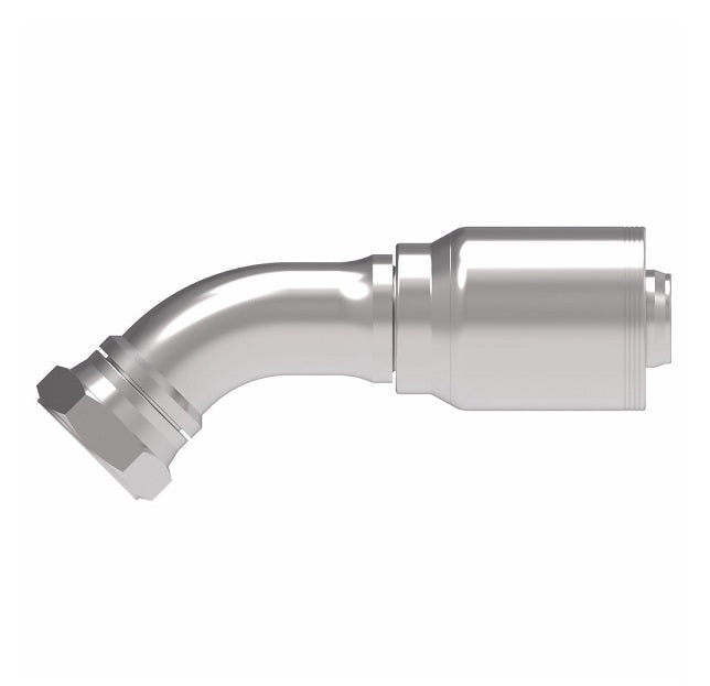 4S24BFA24 Aeroquip by Danfoss | 4 Wire 4S Female BSPP Swivel 60° Cone Seat 45° Elbow (BFA) Crimp Fitting | -24 Female BSPP Swivel x -24 Hose Barb | Steel