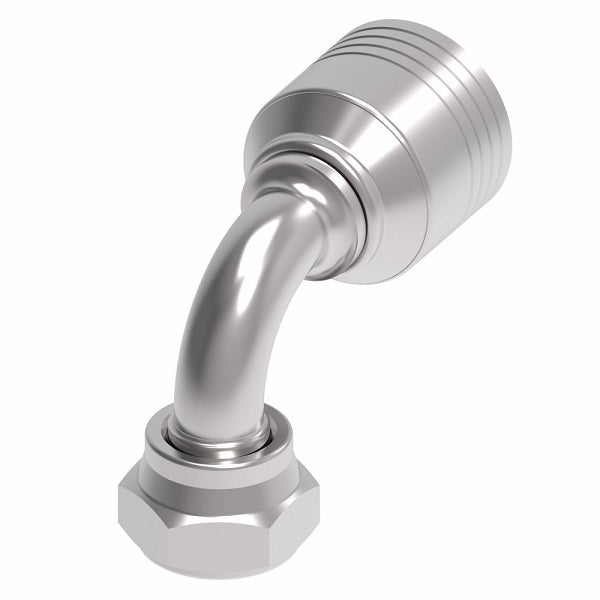 4S8BFB8 Aeroquip by Danfoss | 4 Wire 4S JIS/BSPP Female Swivel 90° Elbow (BFB) Crimp Fitting | -08 Female BSPP Swivel x -08 Hose Barb | Steel