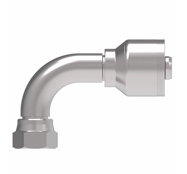 4S16BFB12 Aeroquip by Danfoss | 4 Wire 4S Female BSPP Swivel 60° Cone Seat 90° Elbow (BFB) Crimp Fitting | -16 Female BSPP Swivel x -12 Hose Barb | Steel