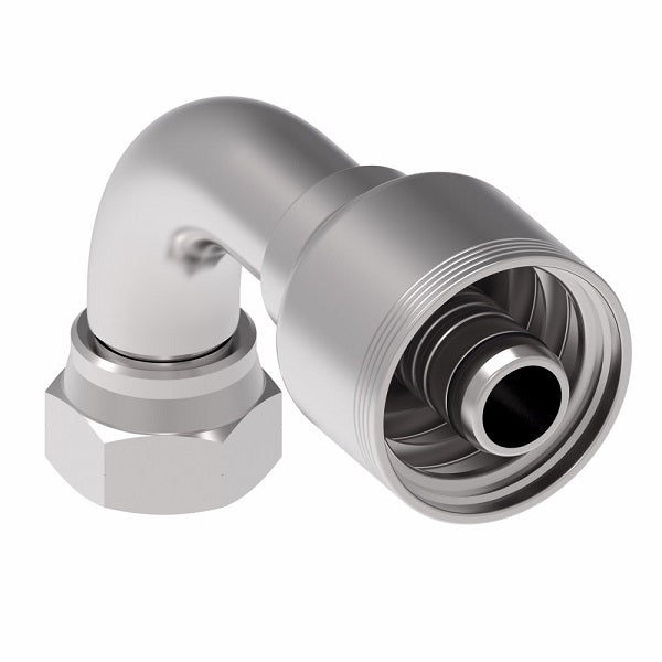 4S12BFB12 Aeroquip by Danfoss | 4 Wire 4S Female BSPP Swivel 60° Cone Seat 90° Elbow (BFB) Crimp Fitting | -12 Female BSPP Swivel x -12 Hose Barb | Steel