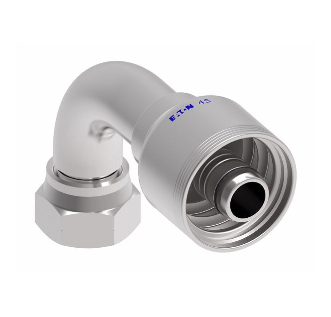 4S16BFB12 Aeroquip by Danfoss | 4 Wire 4S Female BSPP Swivel 60° Cone Seat 90° Elbow (BFB) Crimp Fitting | -16 Female BSPP Swivel x -12 Hose Barb | Steel