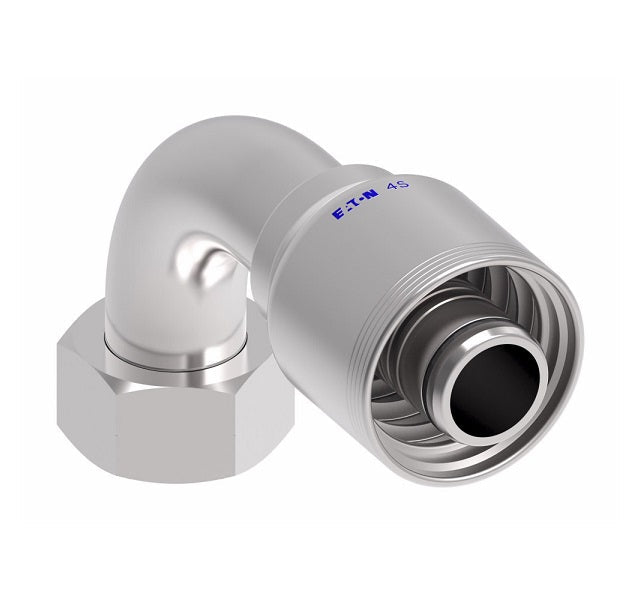 4S20BFB20 Aeroquip by Danfoss | 4 Wire 4S Female BSPP Swivel 60° Cone Seat 90° Elbow (BFB) Crimp Fitting | -20 Female BSPP Swivel x -20 Hose Barb | Steel