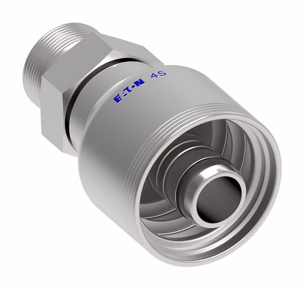 4S12BP12 Aeroquip by Danfoss | 4 Wire 4S BSP Male Parallel Rigid 60° Cone Seat (BP) Crimp Fitting | -12 Male BSPP Rigid x -12 Hose Barb | Steel
