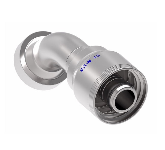 4S20CTA16 Aeroquip by Danfoss | 4 Wire 4S CAT Flange 45° Elbow (CTA) Crimp Fitting | -20 CAT Flange x -16 Hose Barb | Steel