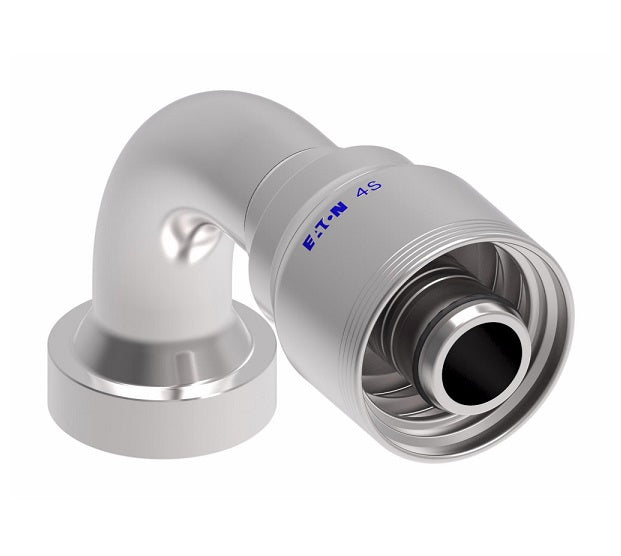 4S20CTB16 Aeroquip by Danfoss | 4 Wire 4S CAT Flange 90° Elbow (CTB) Crimp Fitting | -20 CAT Flange x -16 Hose Barb | Steel