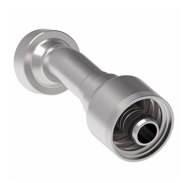 4S12CTD12 Aeroquip by Danfoss | 4 Wire 4S CAT Flange 22.5° Elbow (CTD) Crimp Fitting | -12 CAT Flange x -12 Hose Barb | Steel