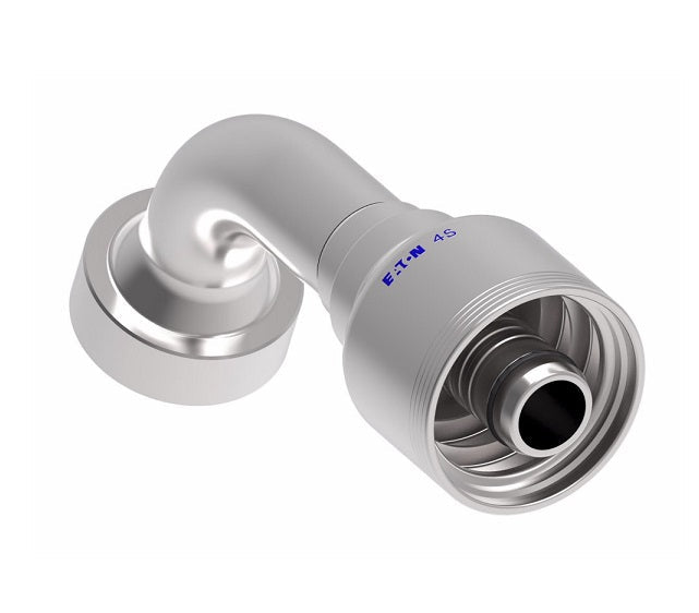 4S16CTE16 Aeroquip by Danfoss | 4 Wire 4S CAT Flange 67.5° Elbow (CTE) Crimp Fitting | -16 CAT Flange x -16 Hose Barb | Steel