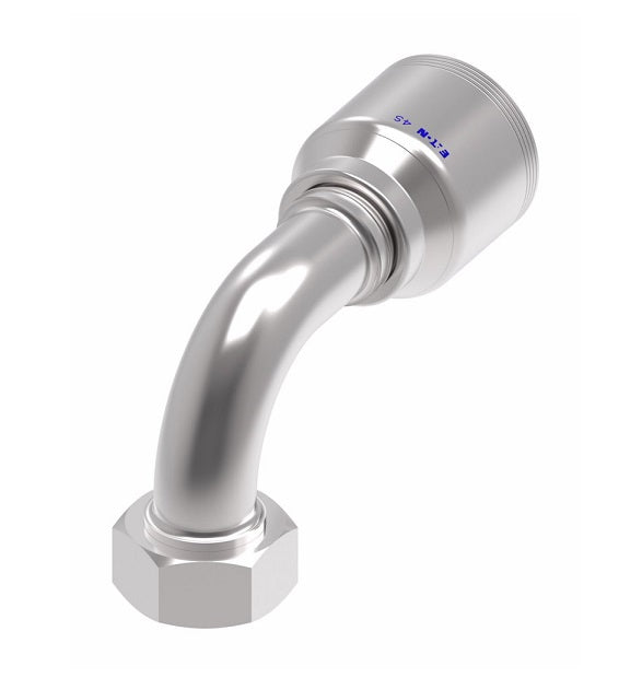 4S32DLB20 Aeroquip by Danfoss | 4 Wire 4S Female DIN 24° Seat 90° Elbow Swivel DKO (Light) (DLB) Crimp Fitting | L36 Female DKO/DIN 24° Seat x -20 Hose Barb | Steel