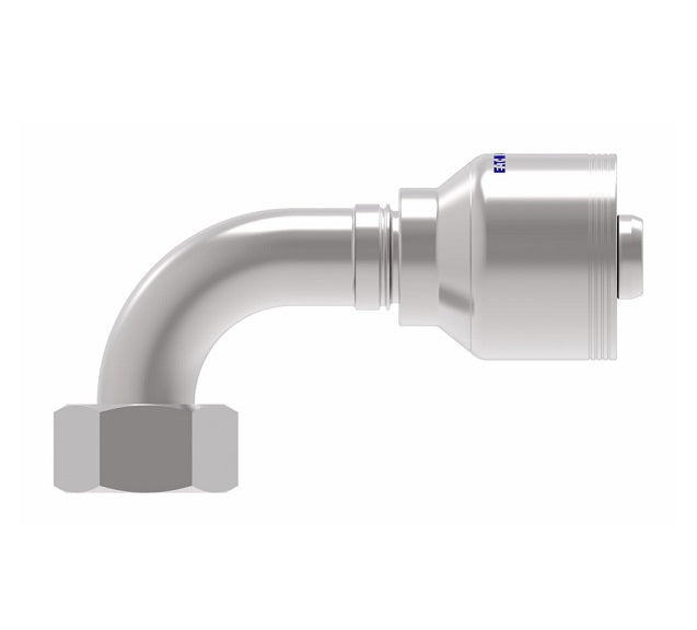 4S20DLB12 Aeroquip by Danfoss | 4 Wire 4S Female DIN 24° Seat 90° Elbow Swivel DKO (Light) (DLB) Crimp Fitting | L22 Female DKO/DIN 24° Seat x -12 Hose Barb | Steel
