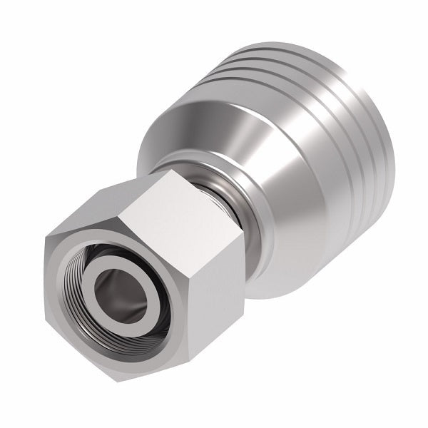 4S12DL8 Aeroquip by Danfoss | 4 Wire 4S DKO Female Swivel, Light Duty (DL) Crimp Fitting | L15 Female DKO/DIN x -08 Hose Barb | Steel