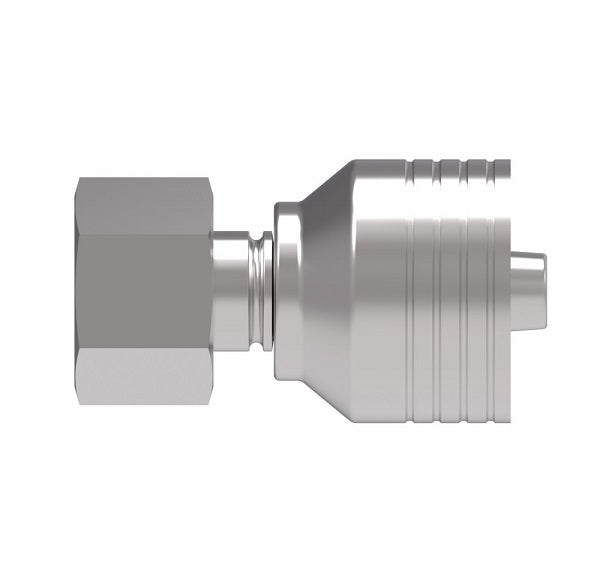 4S12DL8 Aeroquip by Danfoss | 4 Wire 4S DKO Female Swivel, Light Duty (DL) Crimp Fitting | L15 Female DKO/DIN x -08 Hose Barb | Steel
