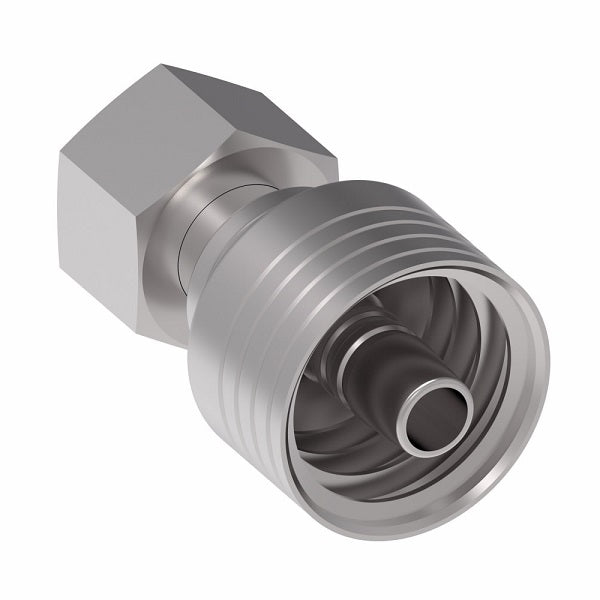 4S12DL8 Aeroquip by Danfoss | 4 Wire 4S DKO Female Swivel, Light Duty (DL) Crimp Fitting | L15 Female DKO/DIN x -08 Hose Barb | Steel