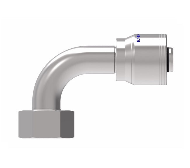 4S25DSB16 Aeroquip by Danfoss | 4 Wire 4S Female DIN 24° Seat Swivel DKO (Heavy) 90° Elbow (DSB) Crimp Fitting | S30 Female DKO/DIN 24° Seat x -16 Hose Barb | Steel
