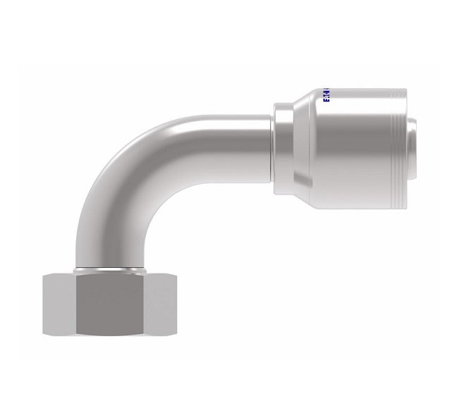4S32DSB20 Aeroquip by Danfoss | 4 Wire 4S Female DIN 24° Seat Swivel DKO (Heavy) 90° Elbow (DSB) Crimp Fitting | S38 Female DKO/DIN 24° Seat x -20 Hose Barb | Steel