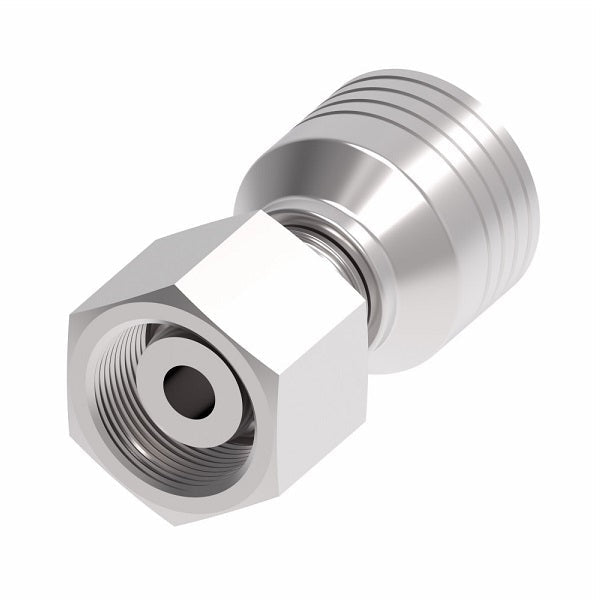 4S16DS10 Aeroquip by Danfoss | 4 Wire 4S DKO Female Swivel, Heavy Duty (DS) Crimp Fitting | S20 Female DKO/DIN x -10 Hose Barb | Steel