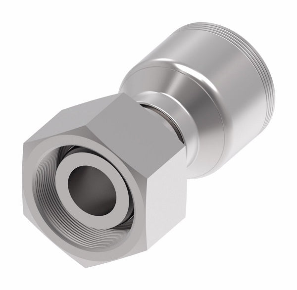 4S16DS12 Aeroquip by Danfoss | 4 Wire 4S Female DKO/DIN 24° Seat Swivel DKO (Heavy) (DS) Crimp Fitting | S20 Female DKO/DIN 24° Seat x -12 Hose Barb | Steel