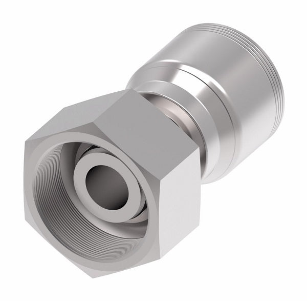 4S25DS20 Aeroquip by Danfoss | 4 Wire 4S Female DKO/DIN 24° Seat Swivel DKO (Heavy) (DS) Crimp Fitting | S30 Female DKO/DIN 24° Seat x -20 Hose Barb | Steel