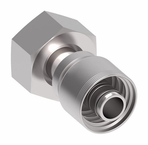 4S25DS20 Aeroquip by Danfoss | 4 Wire 4S Female DKO/DIN 24° Seat Swivel DKO (Heavy) (DS) Crimp Fitting | S30 Female DKO/DIN 24° Seat x -20 Hose Barb | Steel
