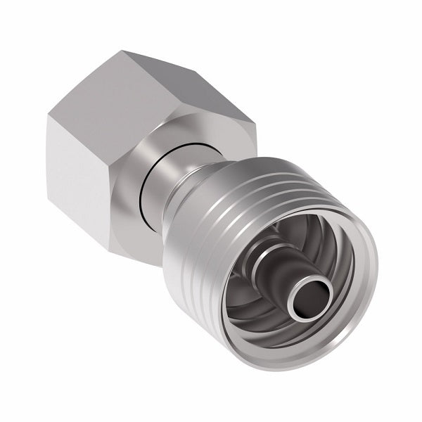 4S8DS6 Aeroquip by Danfoss | 4 Wire 4S DKO Female Swivel, Heavy Duty (DS) Crimp Fitting | S12 Female DKO/DIN x -06 Hose Barb | Steel