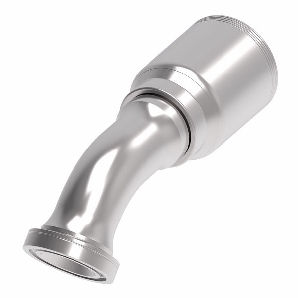 4S24FHA24 Aeroquip by Danfoss | 4 Wire 4S SAE Code 62 Flange 45° Elbow (FHA) Crimp Fitting | -24 Code 62 Flange x -24 Hose Barb | Steel