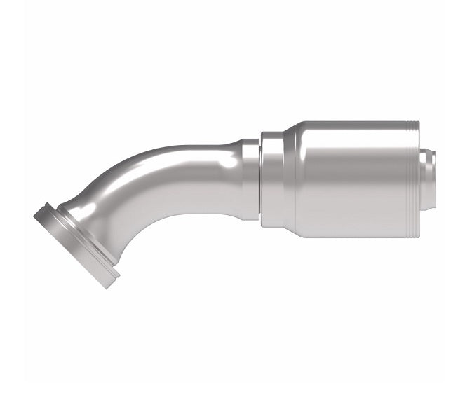 4S24FHA24 Aeroquip by Danfoss | 4 Wire 4S SAE Code 62 Flange 45° Elbow (FHA) Crimp Fitting | -24 Code 62 Flange x -24 Hose Barb | Steel