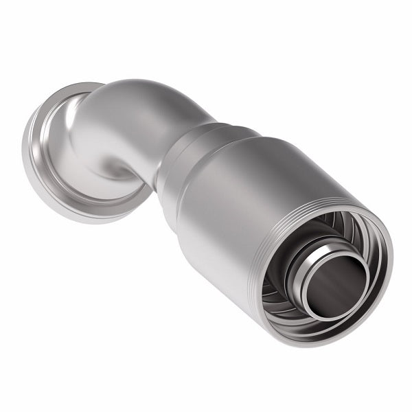 4S24FHA24 Aeroquip by Danfoss | 4 Wire 4S SAE Code 62 Flange 45° Elbow (FHA) Crimp Fitting | -24 Code 62 Flange x -24 Hose Barb | Steel