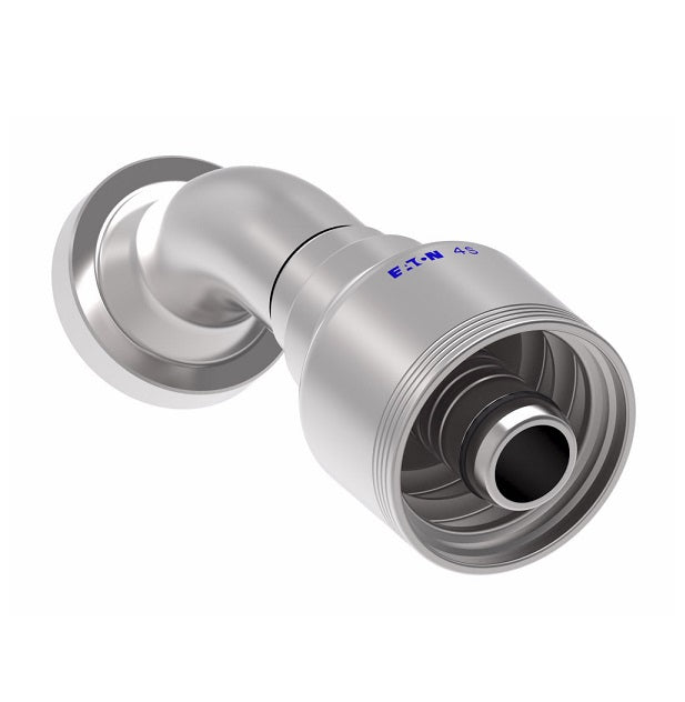 4S20FHA16 Aeroquip by Danfoss | 4 Wire 4S SAE Code 62 Flange 45° Elbow (FHA) Crimp Fitting | -20 Code 62 Flange x -16 Hose Barb | Steel