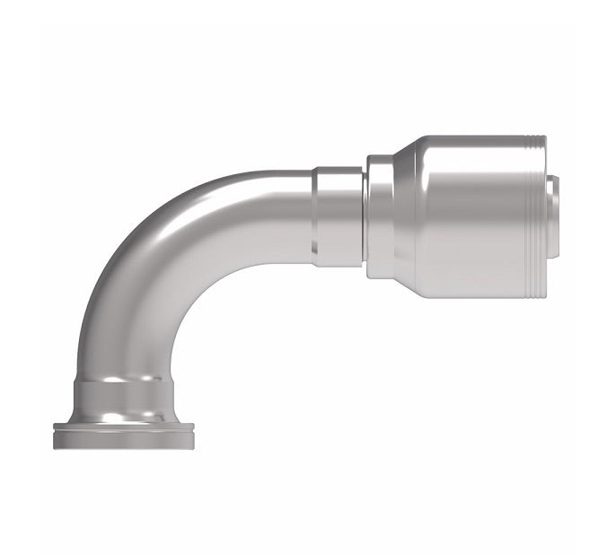 4S20FHB20.120 Aeroquip by Danfoss | 4 Wire 4S SAE Code 62 Flange 90° Elbow (FHB) Crimp Fitting | -20 Code 62 Flange x -20 Hose Barb | Steel