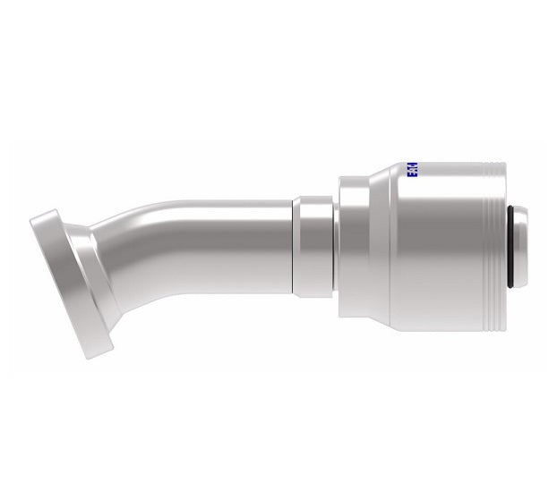 4S16FHD12 Aeroquip by Danfoss | 4 Wire 4S SAE Code 62 Flange 22.5° Elbow (FHD) Crimp Fitting | -16 Code 62 Flange x -12 Hose Barb | Steel