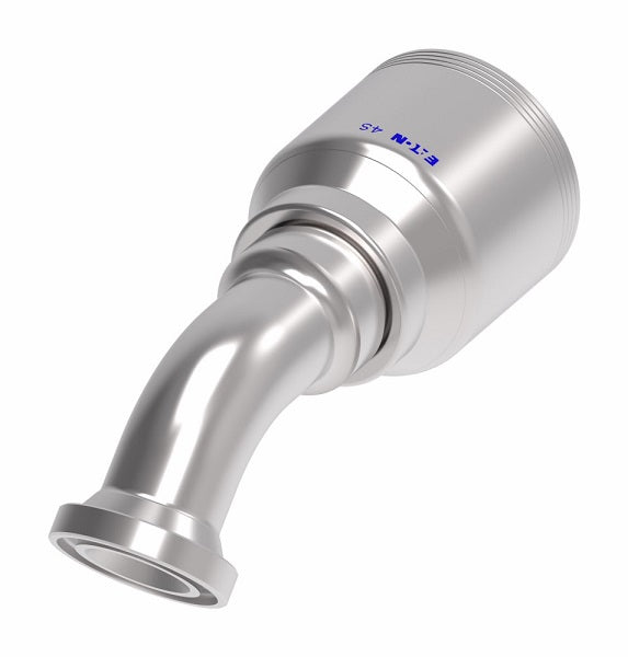 4S24FLA20 Aeroquip by Danfoss | 4 Wire 4S SAE Code 61 Flange 45° Elbow (FLA) Crimp Fitting | -24 Code 61 Flange x -20 Hose Barb | Steel