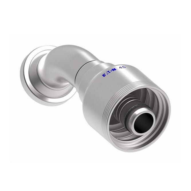 4S12FLA12 Aeroquip by Danfoss | 4 Wire 4S SAE Code 61 Flange 45° Elbow (FLA) Crimp Fitting | -12 Code 61 Flange x -12 Hose Barb | Steel