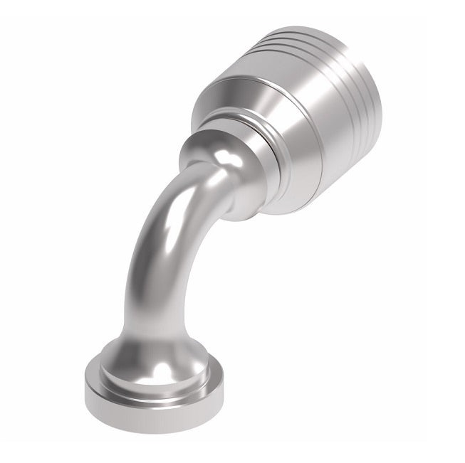 4S12FLB10 Aeroquip by Danfoss | 4 Wire 4S SAE Code 61 Split Flange 90° Elbow (FLB) Crimp Fitting | -12 Code 61 Split Flange x -10 Hose Barb | Steel