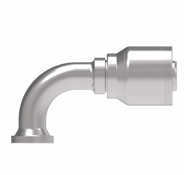 4S16FLB20 Aeroquip by Danfoss | 4 Wire 4S SAE Code 61 Flange 90° Elbow (FLB) Crimp Fitting | -16 Code 61 Flange x -20 Hose Barb | Steel