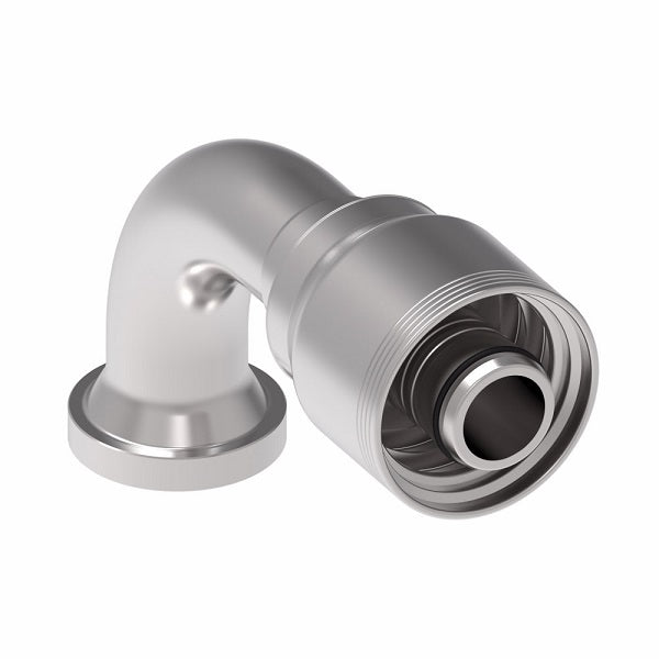 4S24FLB16 Aeroquip by Danfoss | 4 Wire 4S SAE Code 61 Flange 90° Elbow (FLB) Crimp Fitting | -24 Code 61 Flange x -16 Hose Barb | Steel