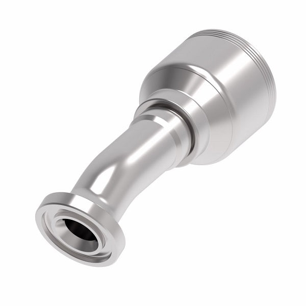 4S16FLD12 Aeroquip by Danfoss | 4 Wire 4S SAE Code 61 Flange 22.5° Elbow (FLD) Crimp Fitting | -16 Code 61 Flange x -12 Hose Barb | Steel