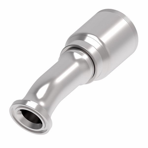 4S24FLD24 Aeroquip by Danfoss | 4 Wire 4S SAE Code 61 Flange 22.5° Elbow (FLD) Crimp Fitting | -24 Code 61 Flange x -24 Hose Barb | Steel