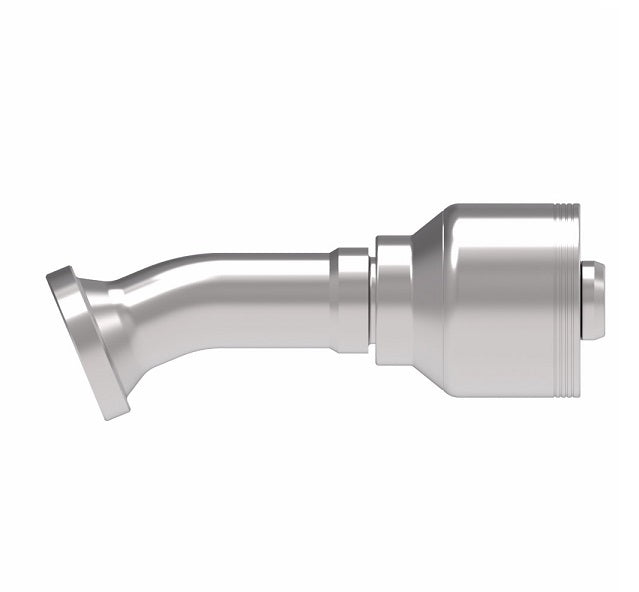 4S24FLD20 Aeroquip by Danfoss | 4 Wire 4S SAE Code 61 Flange 22.5° Elbow (FLD) Crimp Fitting | -24 Code 61 Flange x -20 Hose Barb | Steel