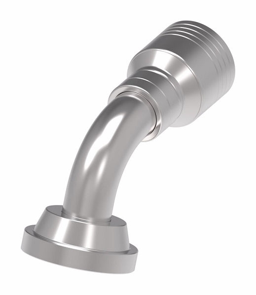4S8FLE8 Aeroquip by Danfoss | 4 Wire 4S SAE Code 61 Split Flange 67-1/2° Elbow (FLE) Crimp Fitting | -08 Code 61 Split Flange x -08 Hose Barb | Steel