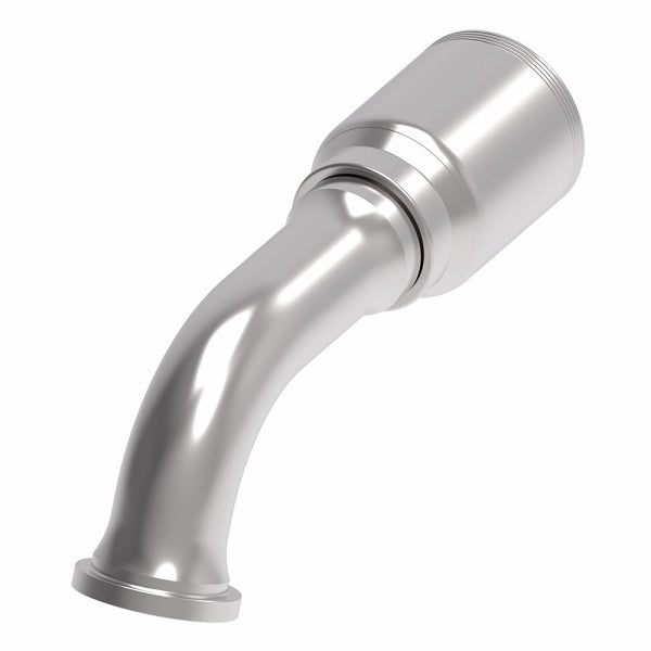 4S24FLE24 Aeroquip by Danfoss | 4 Wire 4S SAE Code 61 Flange 67.5° Elbow (FLE) Crimp Fitting | -24 Code 61 Flange x -24 Hose Barb | Steel
