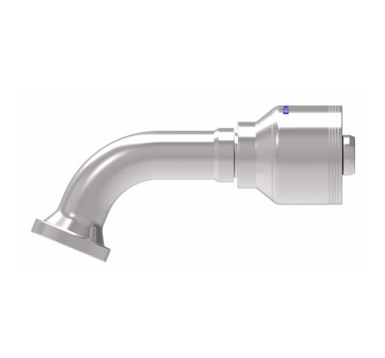 4S12FLE12 Aeroquip by Danfoss | 4 Wire 4S SAE Code 61 Flange 67.5° Elbow (FLE) Crimp Fitting | -12 Code 61 Flange x -12 Hose Barb | Steel