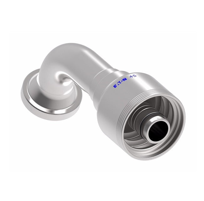 4S12FLE12 Aeroquip by Danfoss | 4 Wire 4S SAE Code 61 Flange 67.5° Elbow (FLE) Crimp Fitting | -12 Code 61 Flange x -12 Hose Barb | Steel