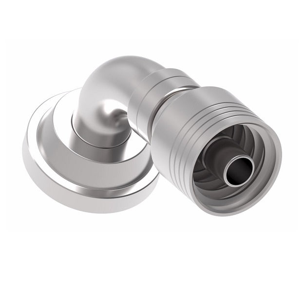 4S8FLE8 Aeroquip by Danfoss | 4 Wire 4S SAE Code 61 Split Flange 67-1/2° Elbow (FLE) Crimp Fitting | -08 Code 61 Split Flange x -08 Hose Barb | Steel