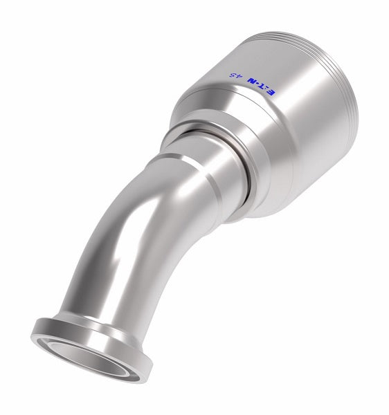 4S24FLF20 Aeroquip by Danfoss | 4 Wire 4S SAE Code 61 Flange 30° Elbow (FLF) Crimp Fitting | -24 Code 61 Flange x -20 Hose Barb | Steel